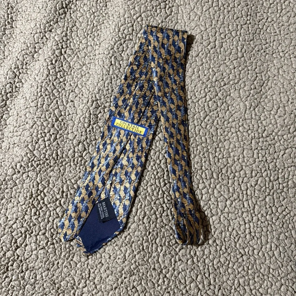 Cocktail Collection Martini Men's Tie 100% Silk Gold, Blue, Purple And Black